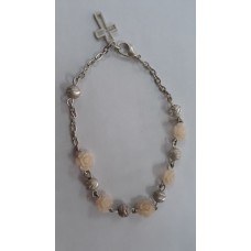 Pulseira Rosas Creme