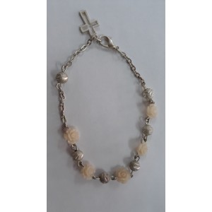 Pulseira Rosas Creme