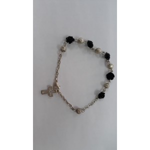 Pulseira rosas em preto 