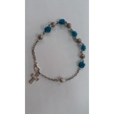 Pulseira Rosas em Azul 