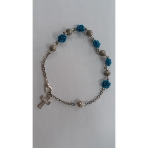 Pulseira Rosas em Azul 